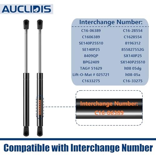 C16-06389 Gas Strut Shock Spring Lift Support for Leer Camper 14 inch 24lb/107N