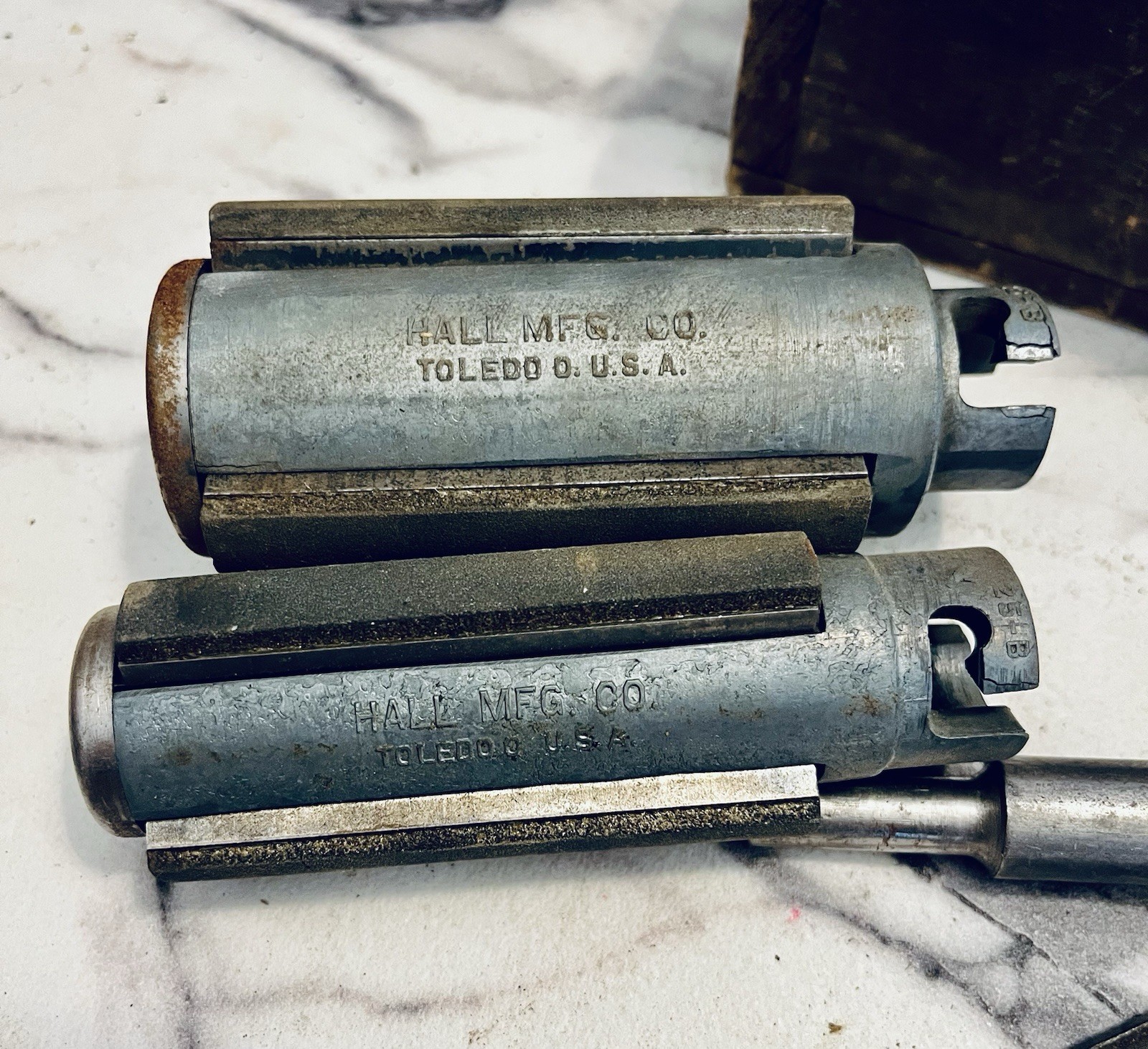 VINTAGE HALL MFG BURNISHING Cylinder Engine Kit TOOLS ORIGINAL BOX Toledo, Ohio