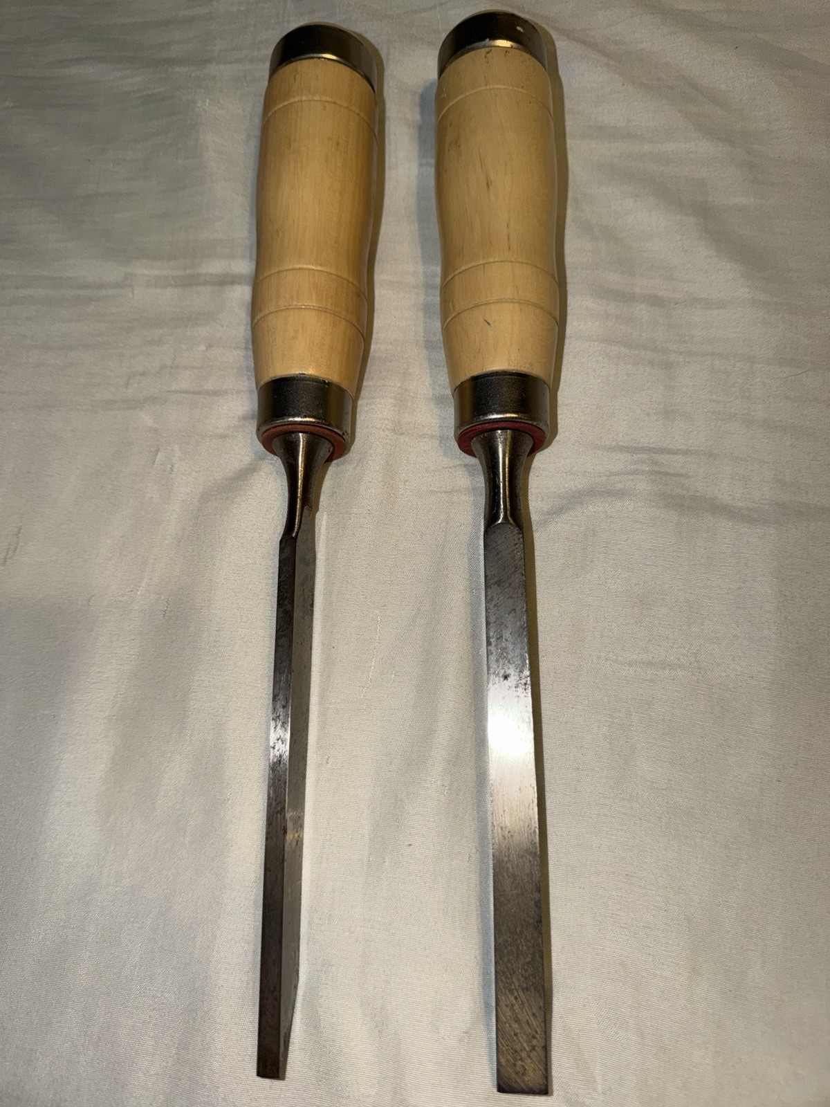 Traditional Woodworker Trademark Chisels Set Of 2. 1/2” And 1/4” Wooden Handle