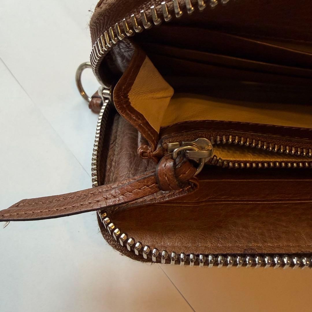 Chloe Round Zip Wallet Paddington Brown Leather Gold Silver Used