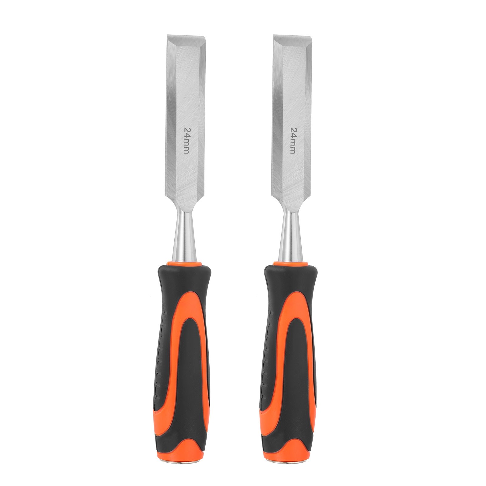 2pcs Wood Chisel 15/16″ CR-V Steel Beveled Edge Blade Wood Woodworking Tools