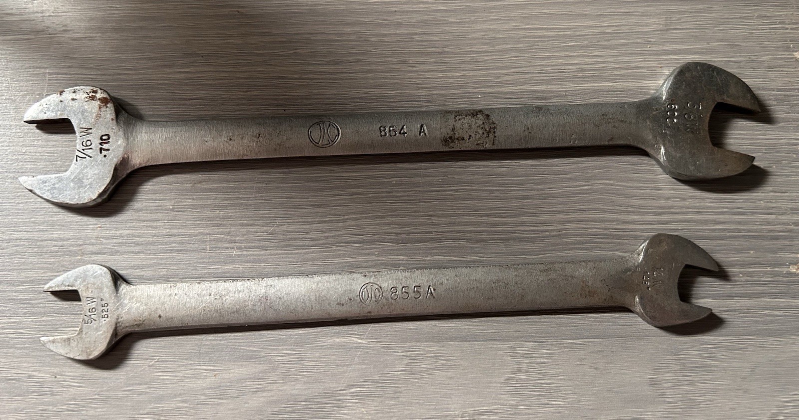 Vintage JH Williams Whitworth Open End Wrench Set 854A 855A USA British Sizes