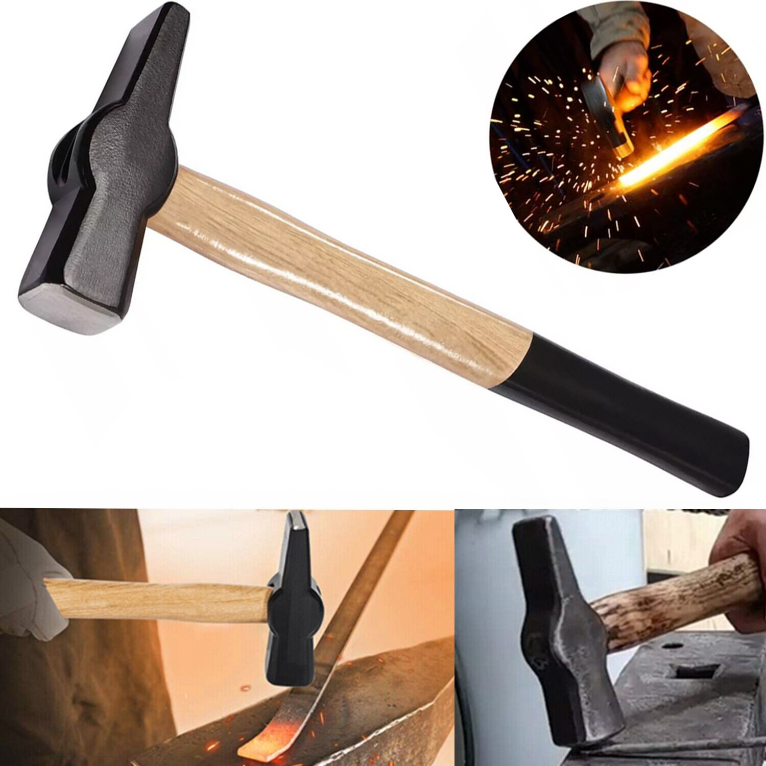 Blacksmiths’ Hammer 0000811-1000 Metalworking Forging Hammer Tool 2.2 lbs/1000g