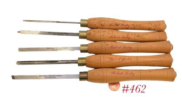 super nice SORBY LATHE CHISEL TOOL SET LOT “Midi” 5 pc woodworking tools