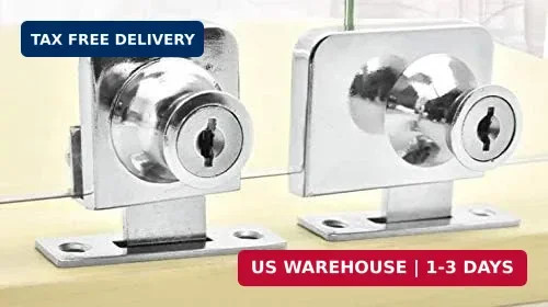 4PCS Glass Locks with Same Keys Locks for Showcase Display Cabinet, 5-8mm Thicke