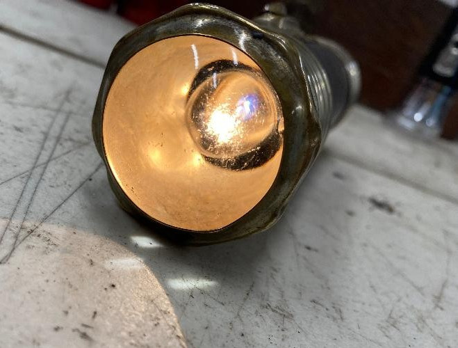 Vintage 1920S Yale Electric Company Fisheye Flashlight WORKS Convex