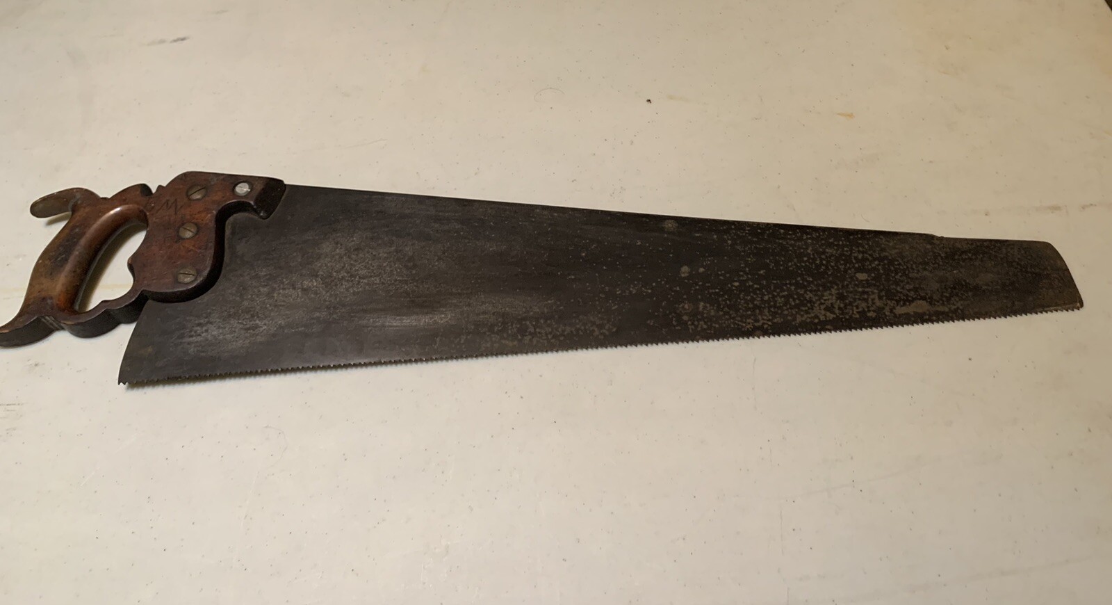 Vintage Disston Sons Philada 2 Medallion Cross Cut Hand Saw **Preowned & Used**