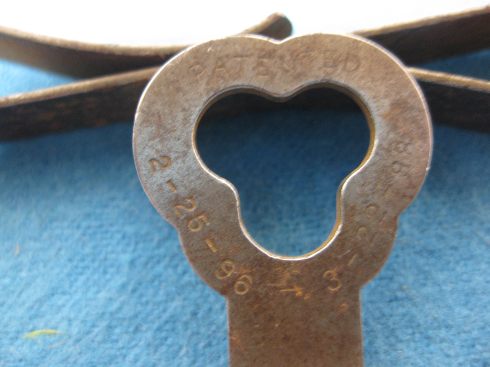 Set of four antique metal Lever-Lock keys