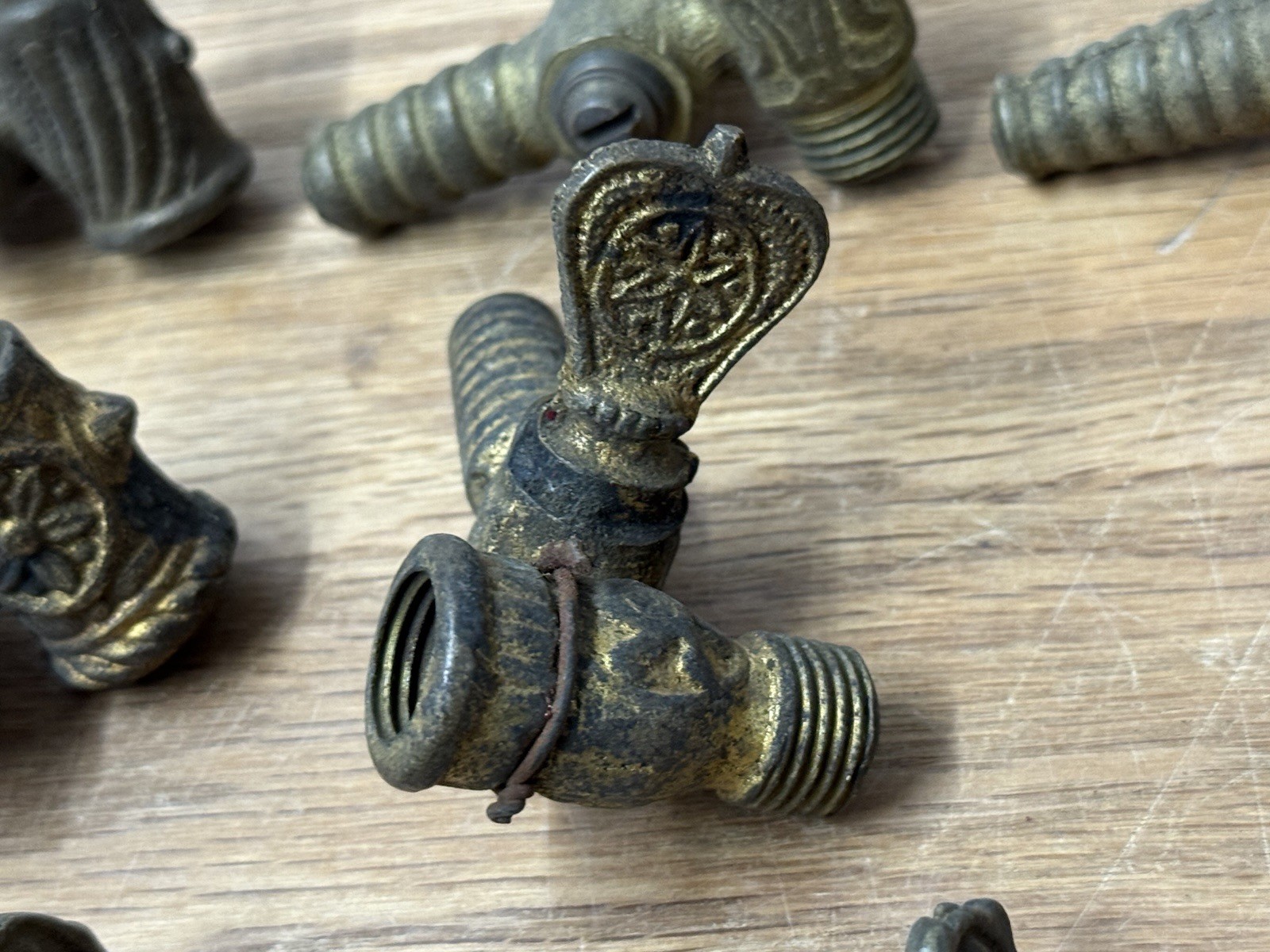 Vintage Brass Ornate Gas Valve Plumbing Bits Spigot Lot