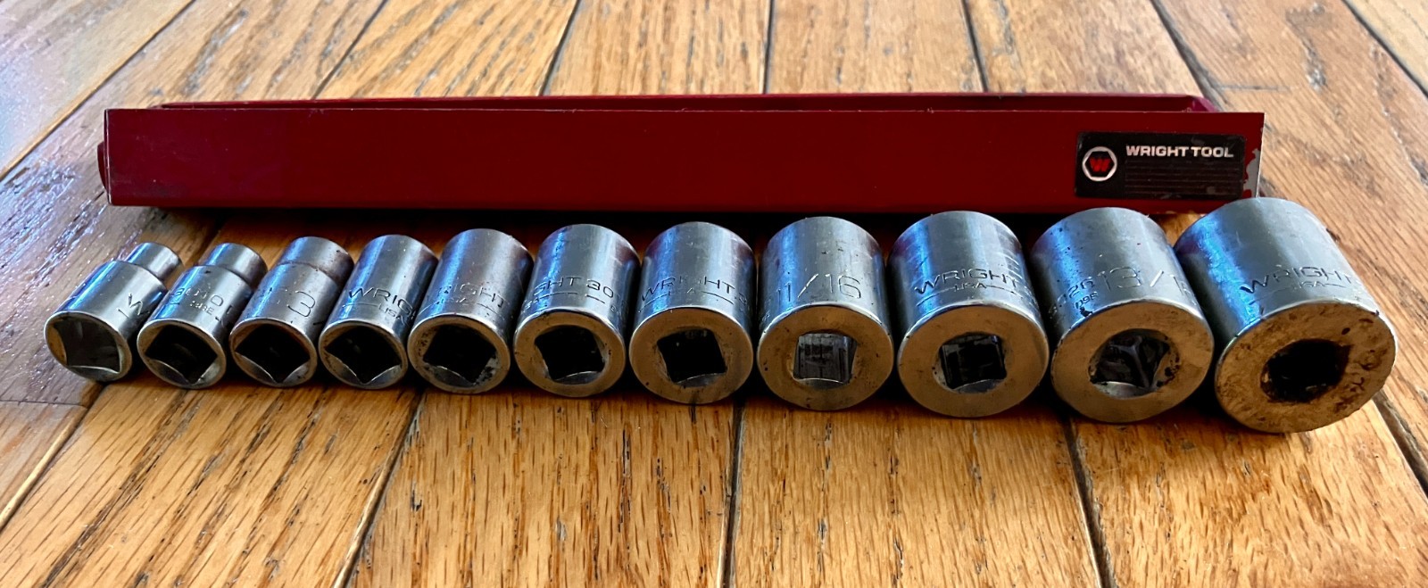 Wright 3/8″ Drive SAE 11 Piece 6pt Socket Set 1/4″ to 7/8″ – USA