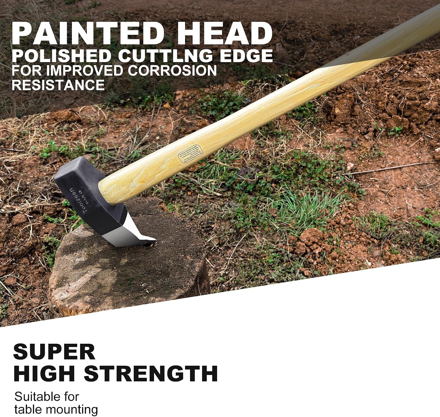 Heavy Duty 6.5 Lbs Splitting Maul Axe with 36″ Ergonomic Hickory Handle