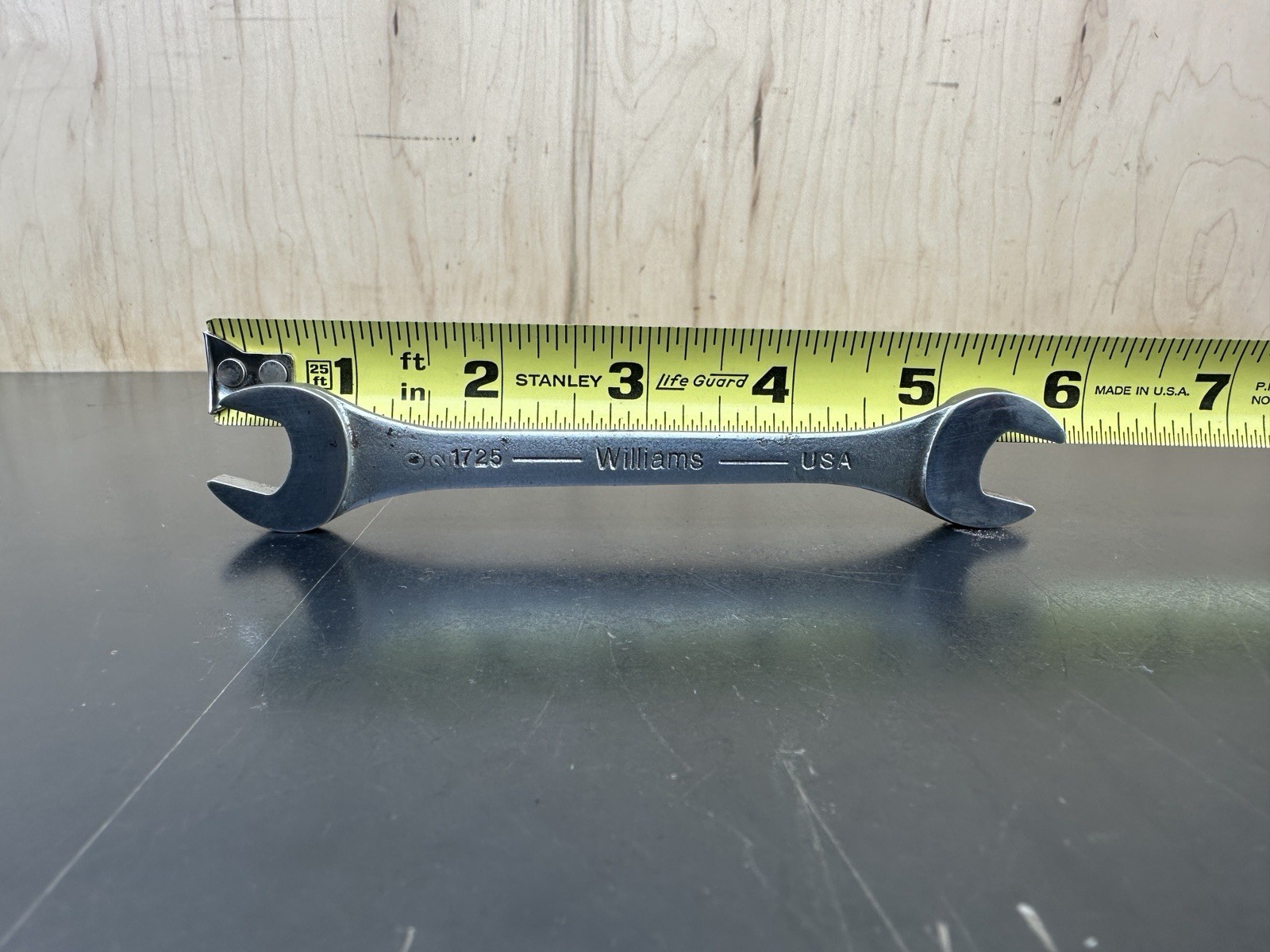 Used Vintage Williams Open End Wrench 1/2″ X 7/16″ Model 1725 Made In Usa