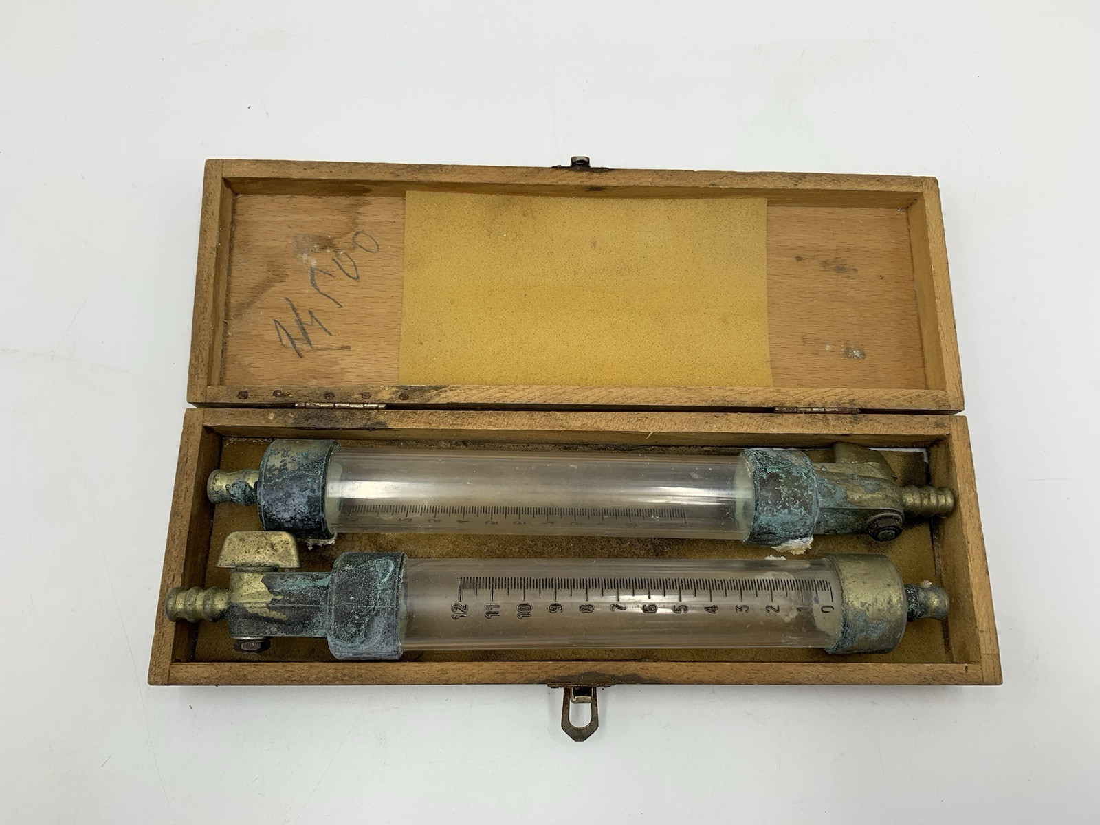 Antique Water Level In Brass And Plastic With Numbers From 1900 With Box