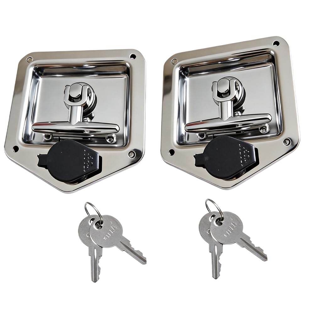 T Handle Latch Rv Truck Door Tool Box Lock with Keys Gasket Stainless Steel T…