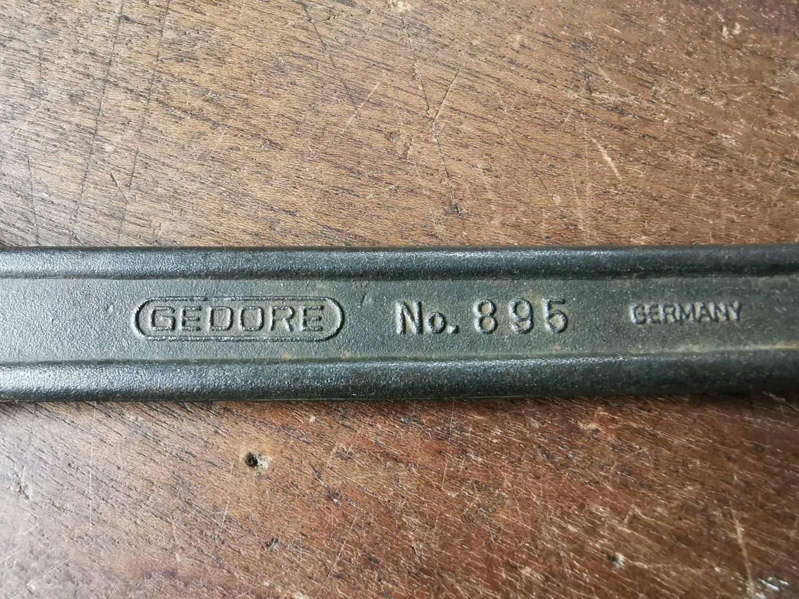 Vintage Gedore No. 895 spanner 3/4AF X 5/8AF 171mm long for classic car toolkit.