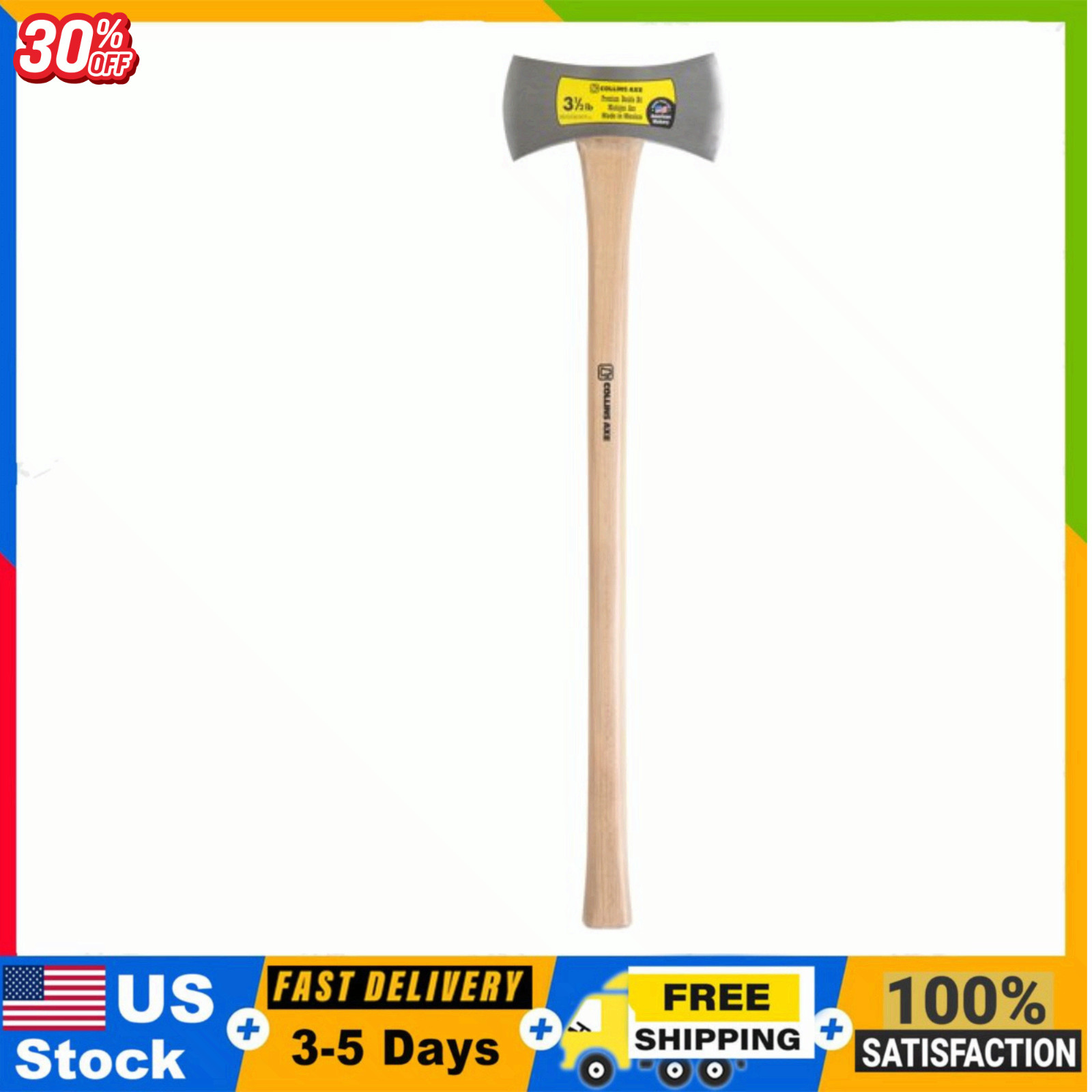 Collins 3.5 lb Double Bit Axe 36 in. Wood Handle