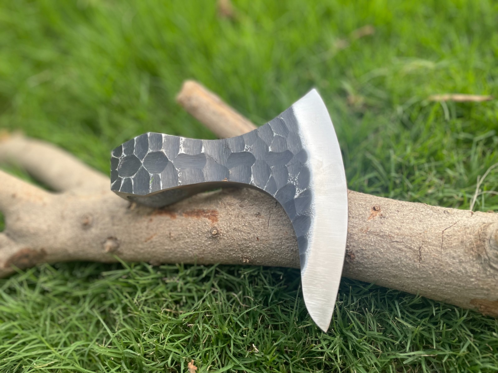 Hand Forged Carbon Steel Viking Axe Head, Throwing Bearded Hatchet, Sheath