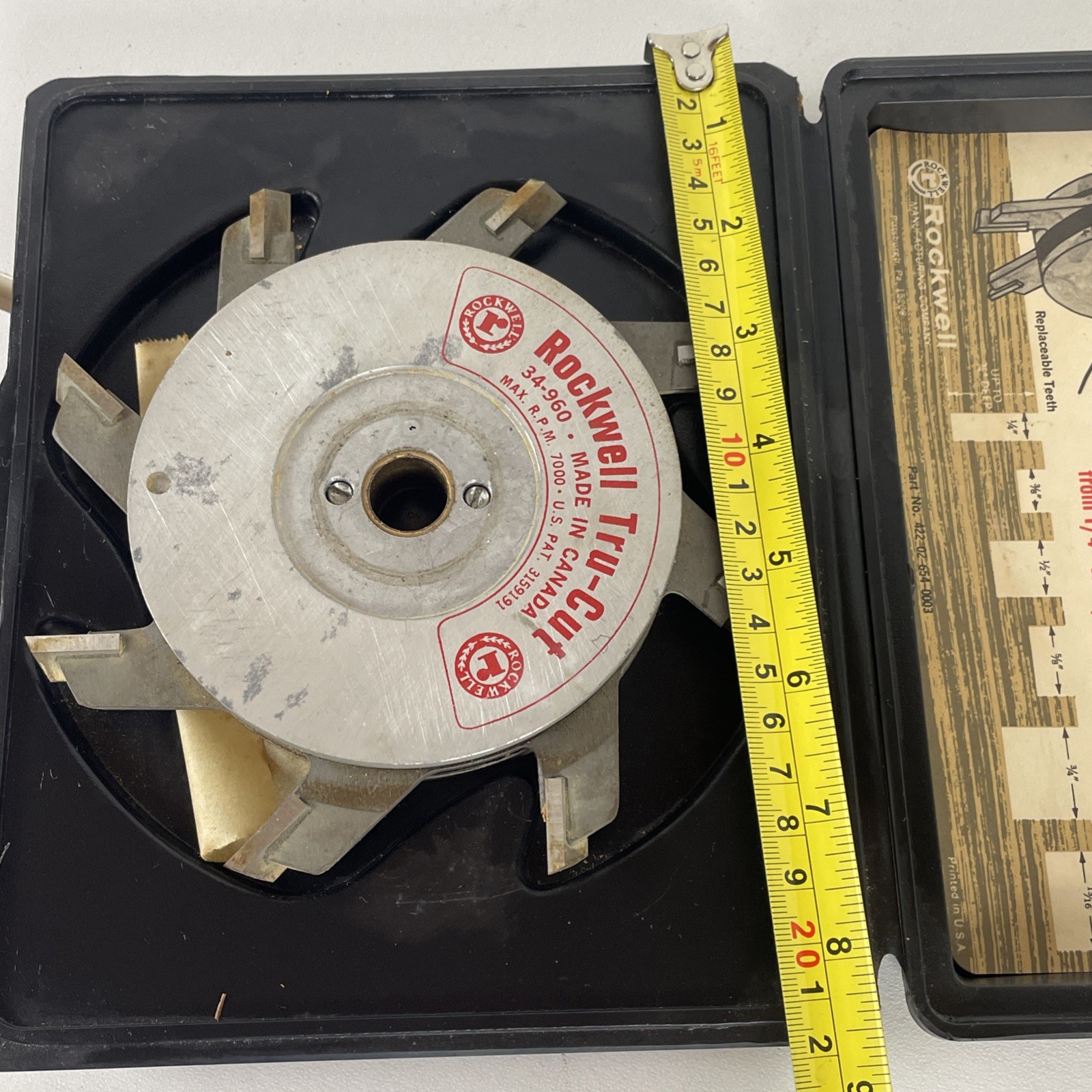 Rockwell 34-960 Tru-Cut Dado With Box For Radial And Table Saws Dial The Cut