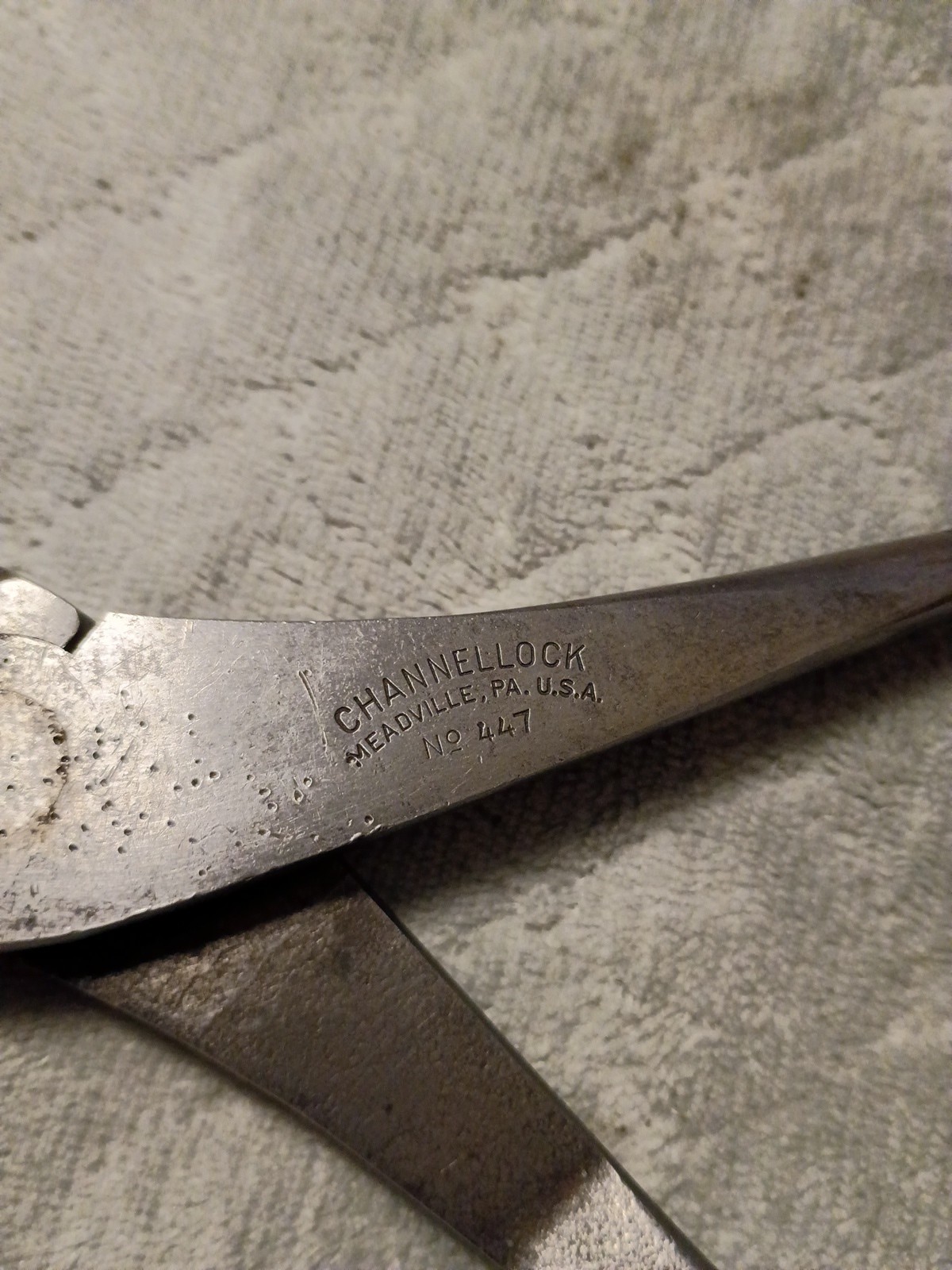 Vintage Channellock No.447 Diagonal Wire Cutter Pliers W Arrow Design USA