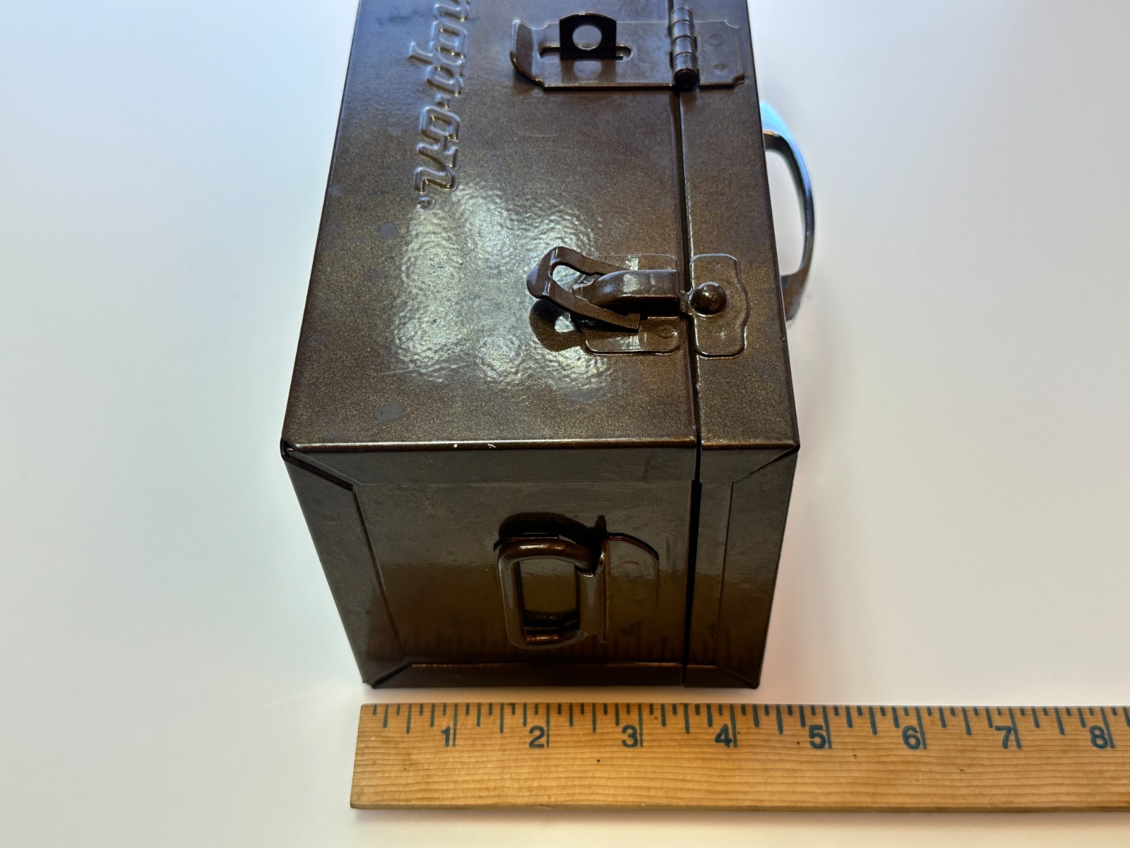 Snap-On Tools DARK BROWN / BRONZE Vintage Mini Tool Box w/ Removable Tray