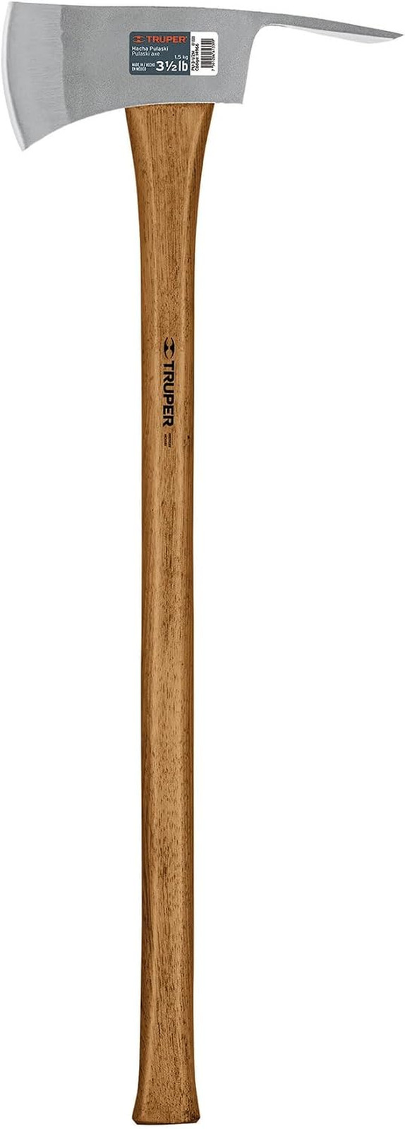 Pulaski Axe, 3.5 Lb Forged Steel Head, 35-Inch American Hickory Wood Handle, Dua