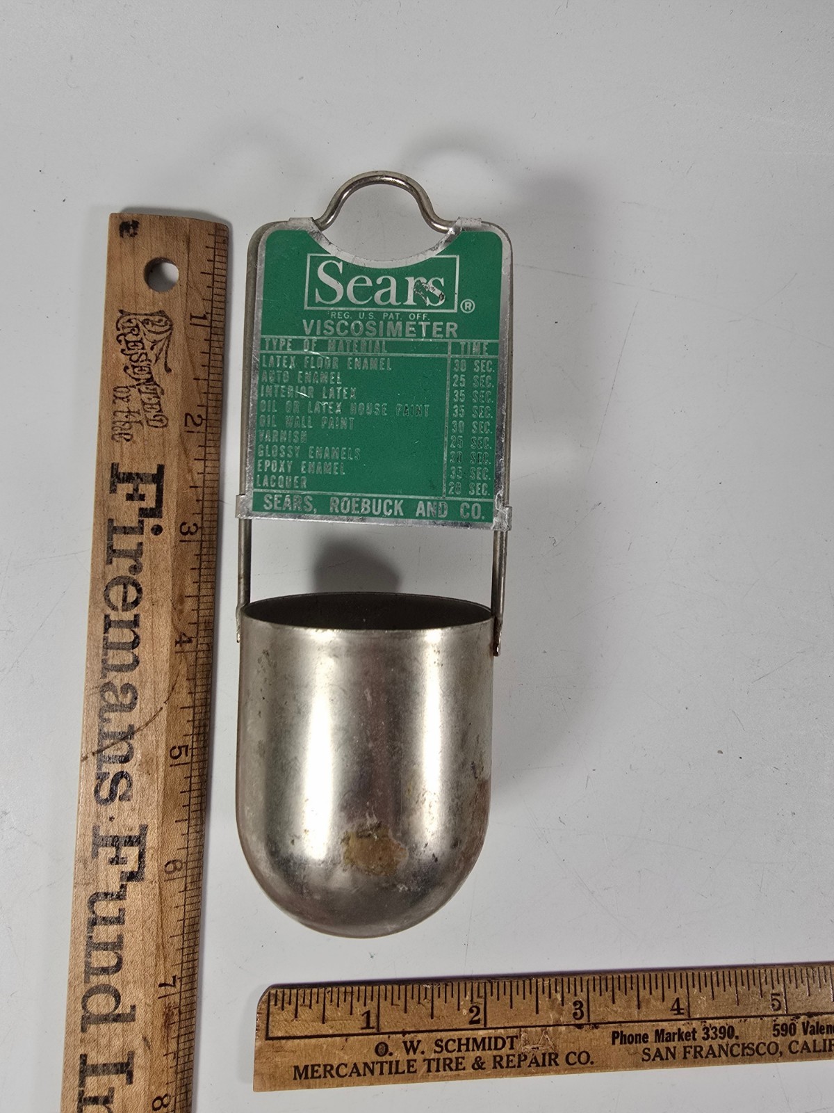 Vintage Sears Roebuck and Co. Viscosimeter Paint Thinning Viscosity Cup Retro