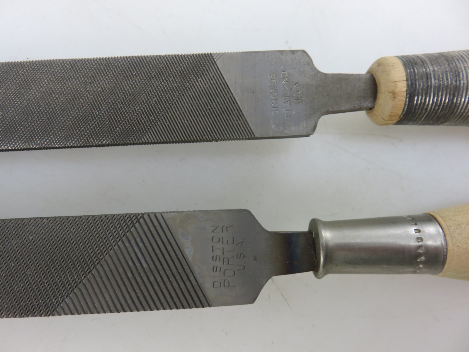 Simonds Flat 2nd & Disston Porter Flat Aluminum Type A 10″ Long 2pc File Set