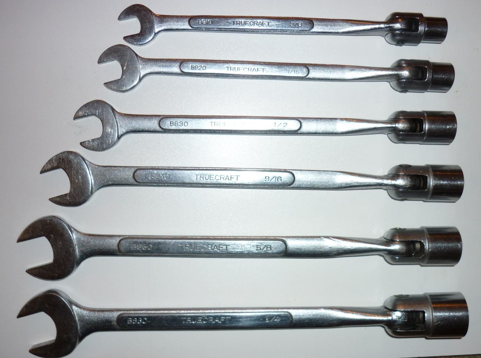 TRUECRAFT 6 pc Flex Head Socket Combination Wrenches SAE Japan