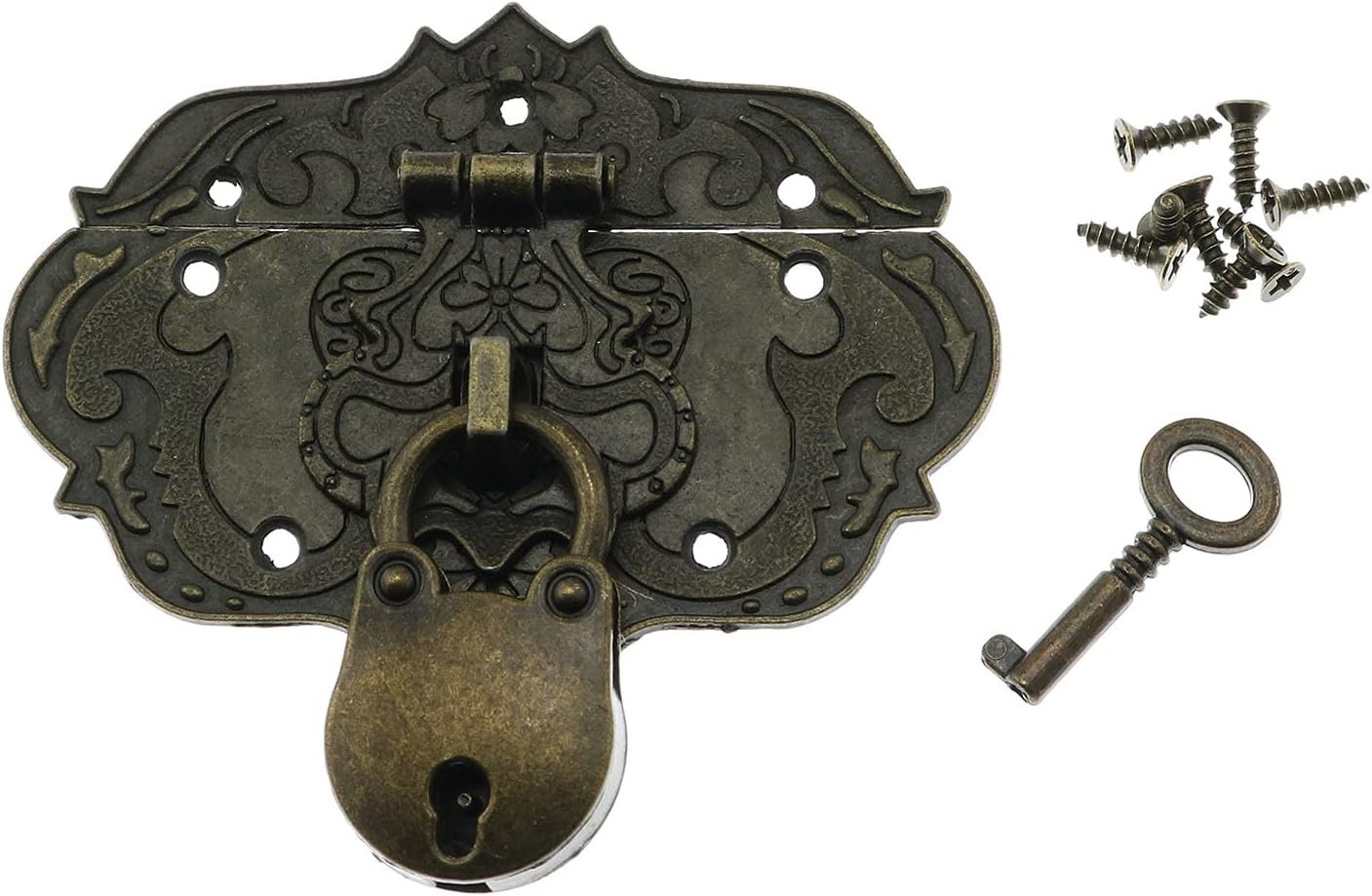 Durable Antique Brass Lock Kit for Jewelry Boxes & Decorative Projects – 2 Count