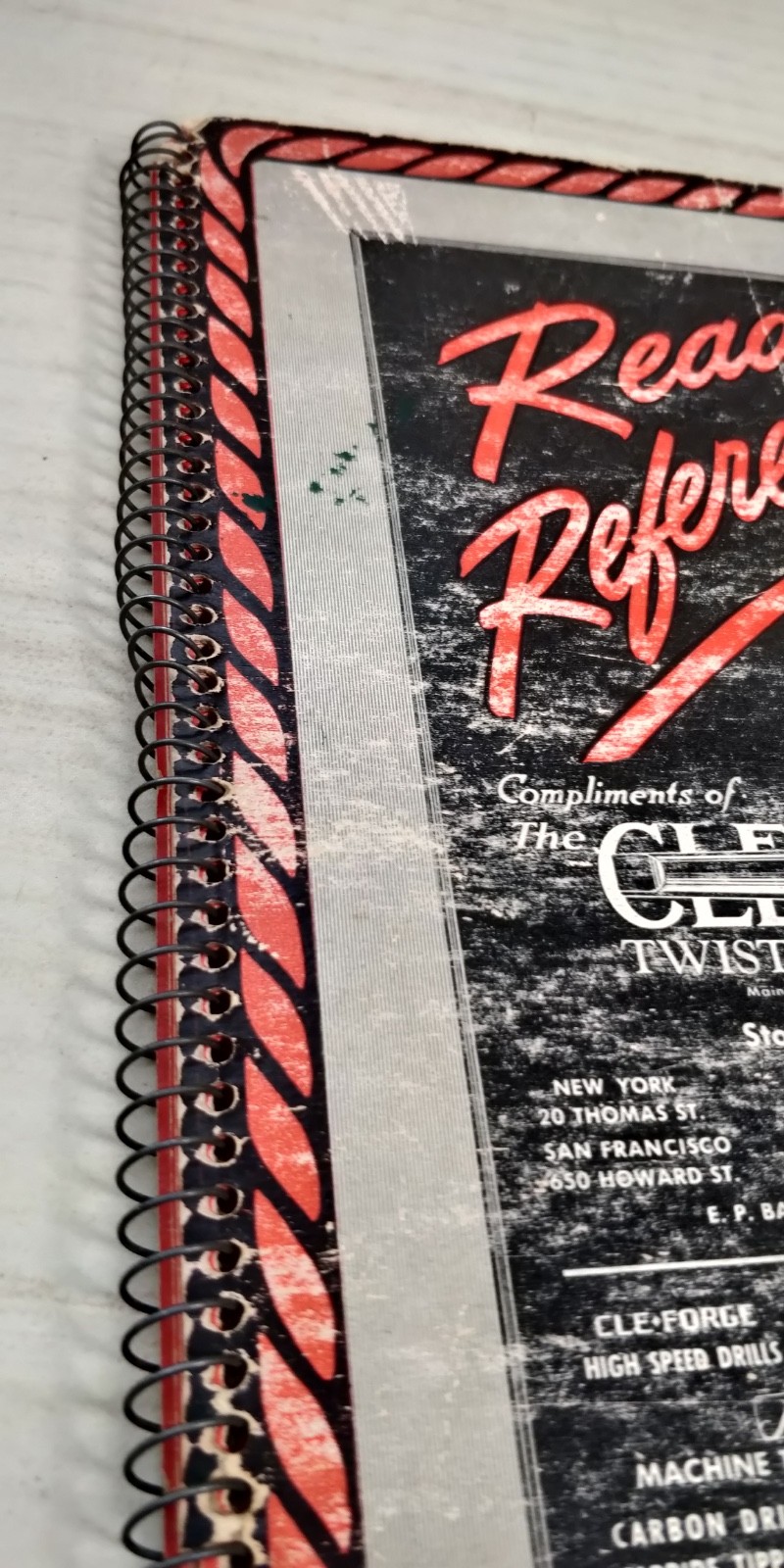 1946 Cleveland Twist Drill Company Ready Reference Spiral Bound Manual W1