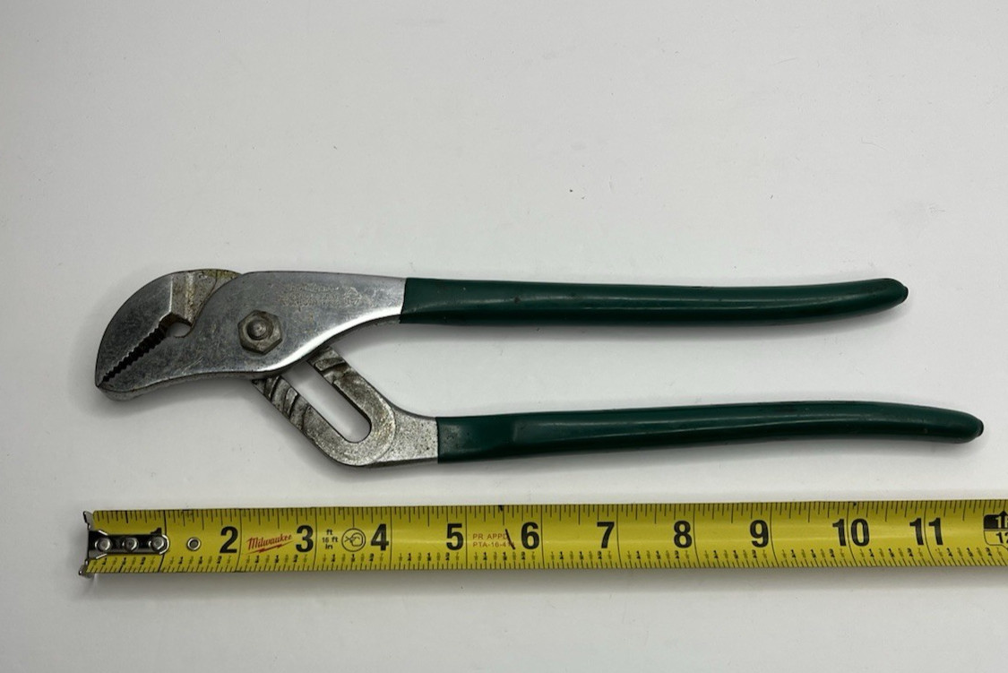 Vintage Diamond HL112P Groove-Joint Pliers Green Rubber Grips DIAMALLOY USA Made