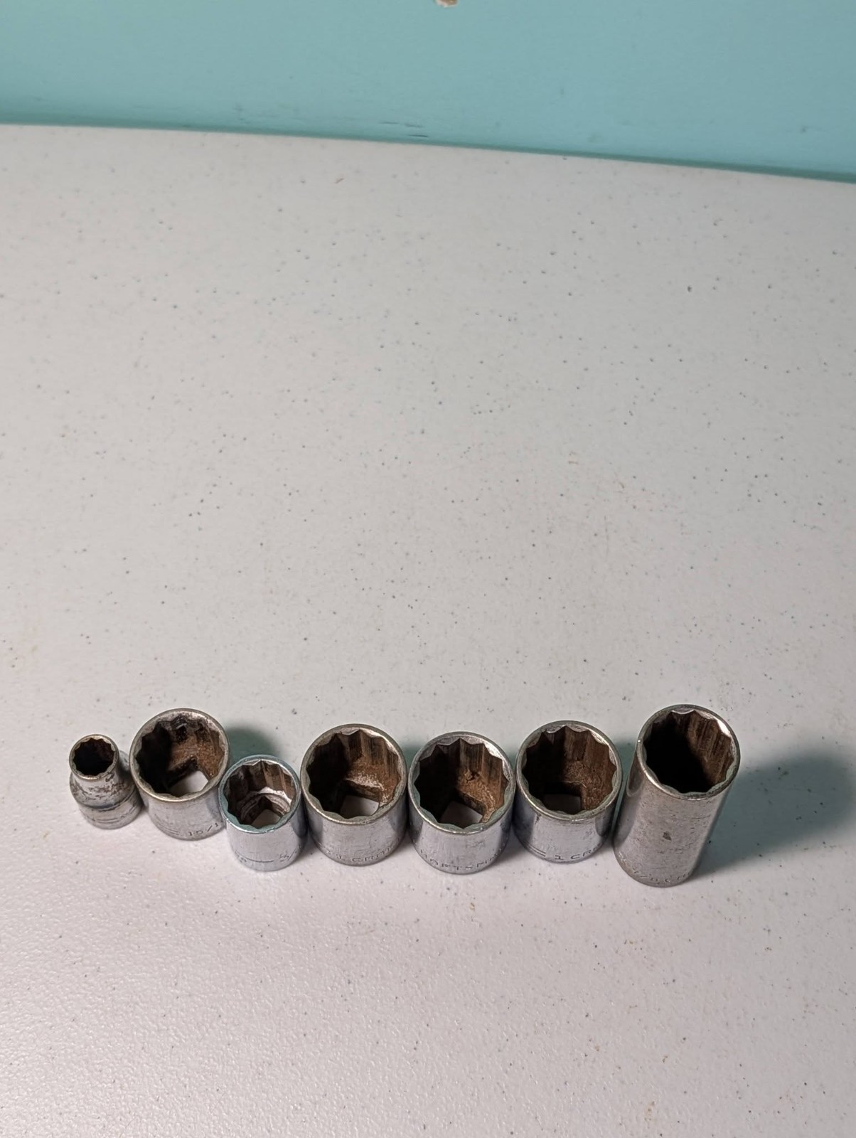Vintage Craftsman V Series Sockets 1/2″ Drive 716,15/16,3/4,1,1,1,7/8 Lot of 7