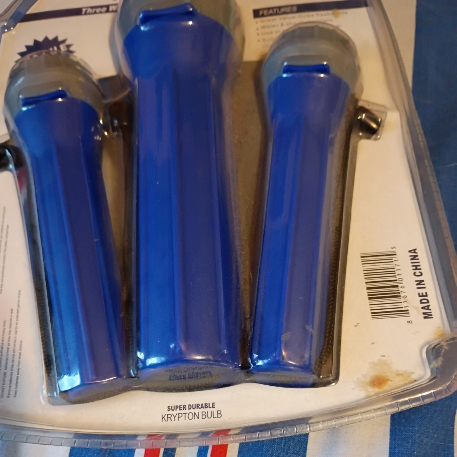 3Pk All Purpose FLASHLIGHTS Three Water And Shock Resistant Flashlights NEW