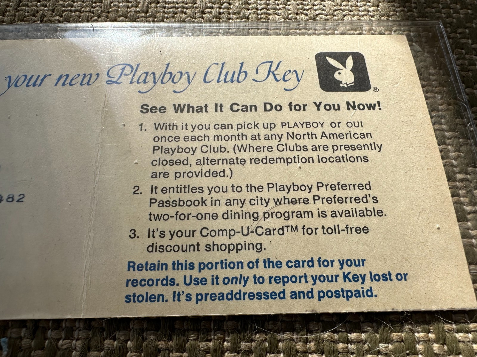 RARE HEFNER SIGNED! PLAYBOY PRESIDENTIAL KEY CARD IN ORIGINAL “WELCOME” PACKAGE!