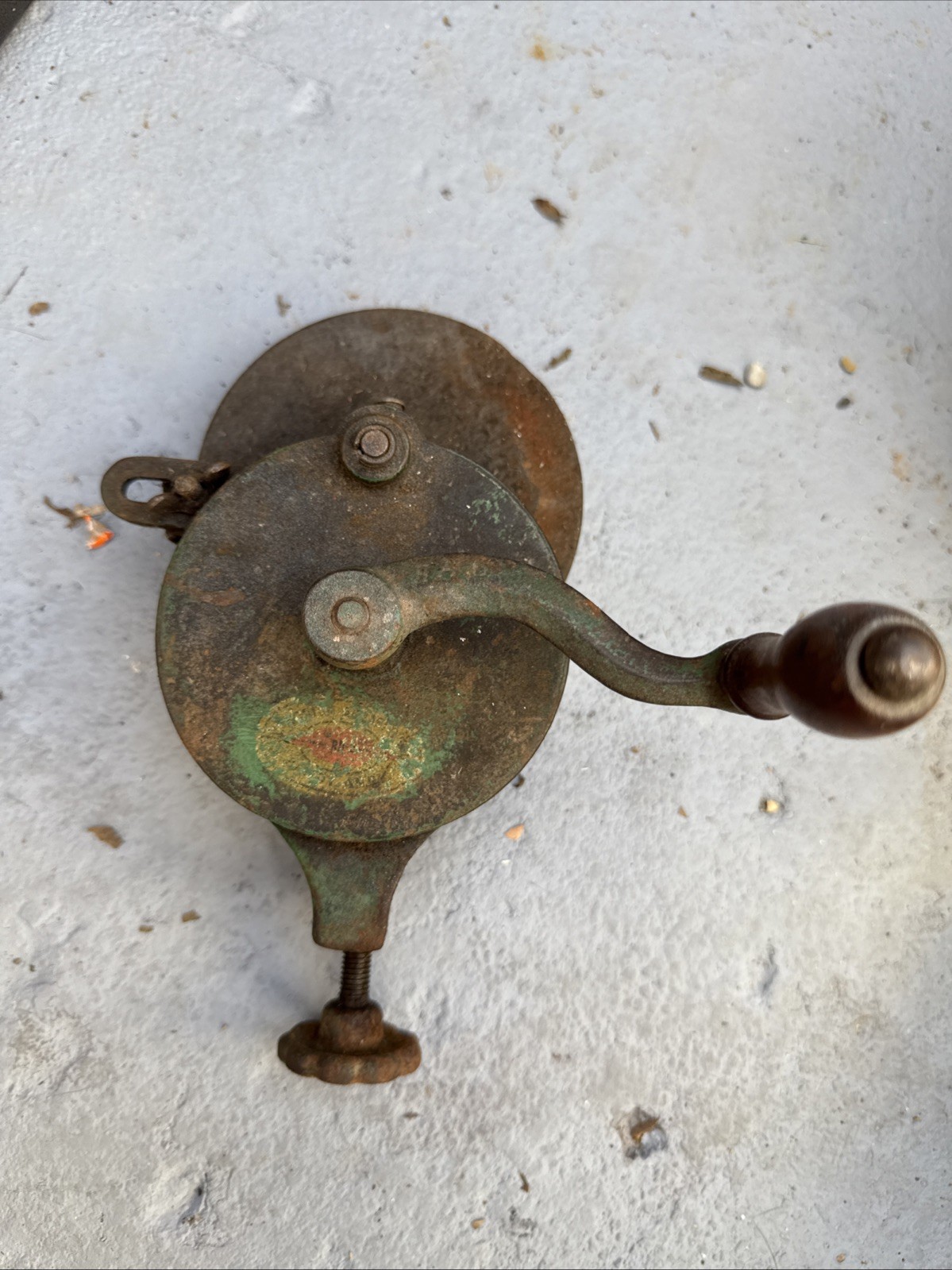 Antique Hand Crank Bench Grinder Sharpener Working Great