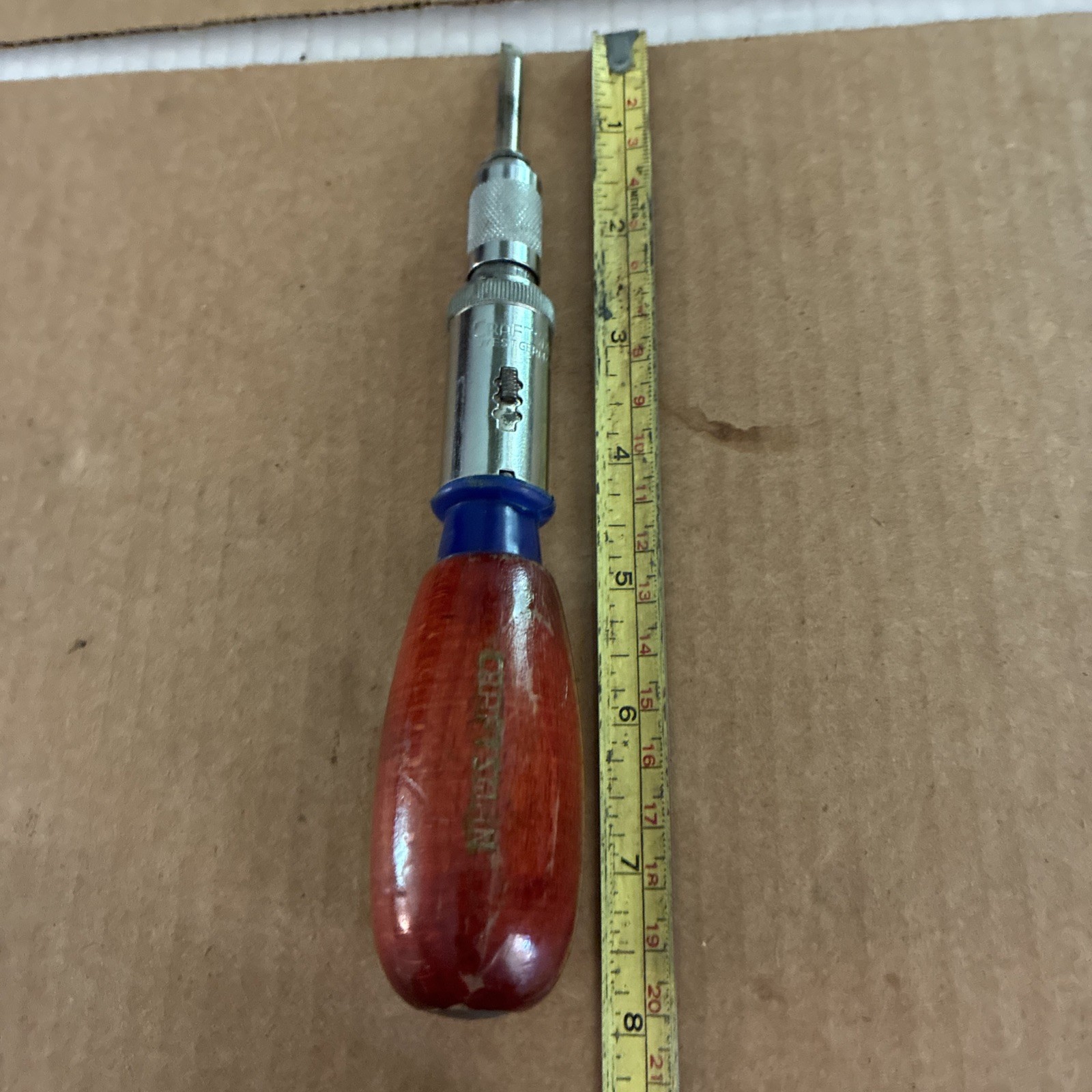 Vintage CRAFTSMAN Wood Handle Spiral Push Ratchet Screwdriver West Germany