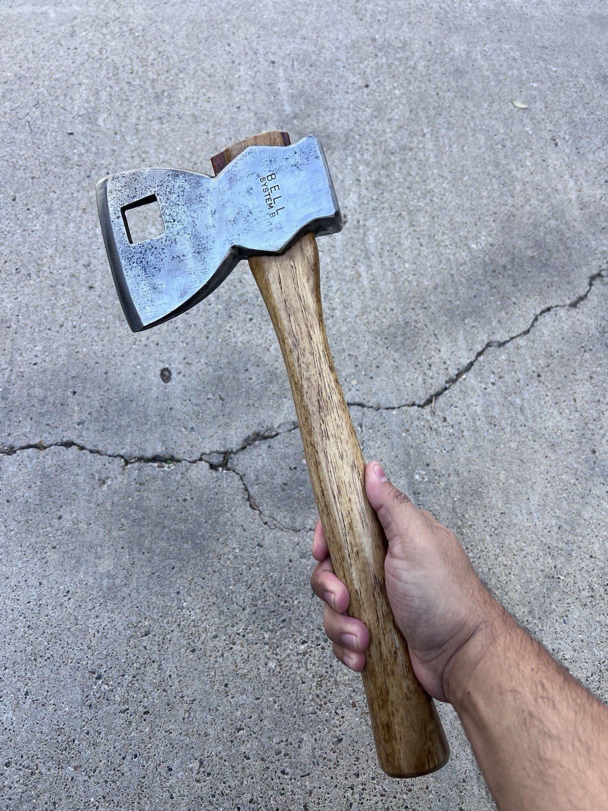 Bad-Axe Bell System B Linemen 3.9lb Axe, 15.5in Custom Handle, Mesquite Wedged