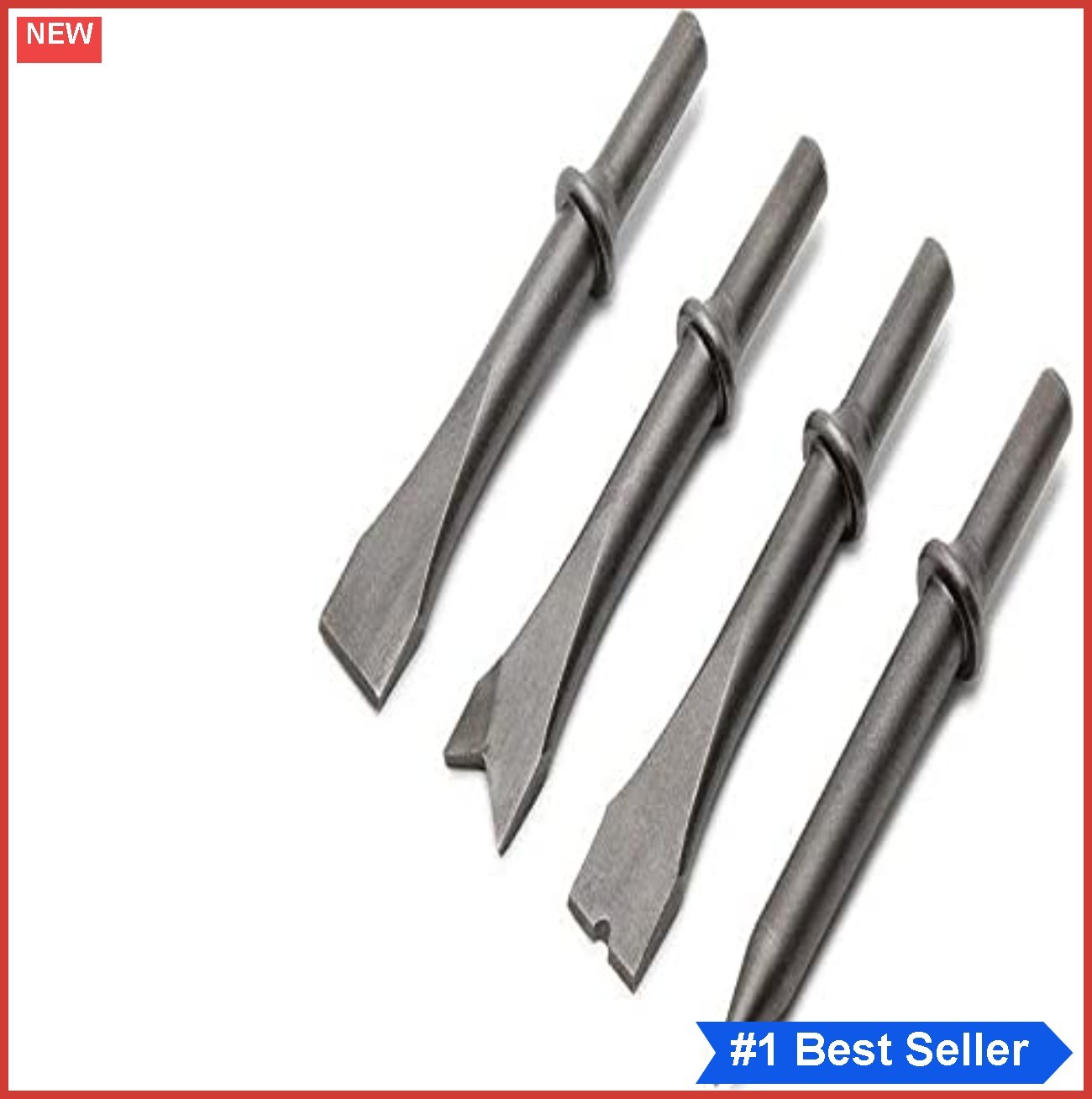 Air Chisel Set 4 Piece Metal Blade Straight Edge Masonry Chisel Tool
