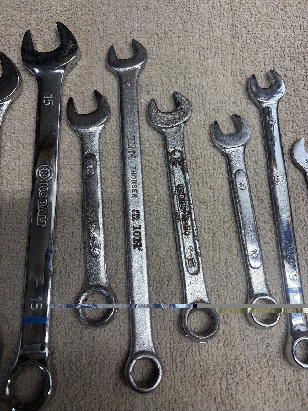 Metric Wrench Lot 10 Pcs Kobalt Bosh Indestro 6,7,8,9,10,11,12,15,17,19,25/28