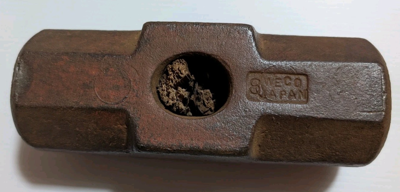 Vintage WECO 8# Sledgehammer Head(only) Octagonal Faces, Made in Japan, Red Tint