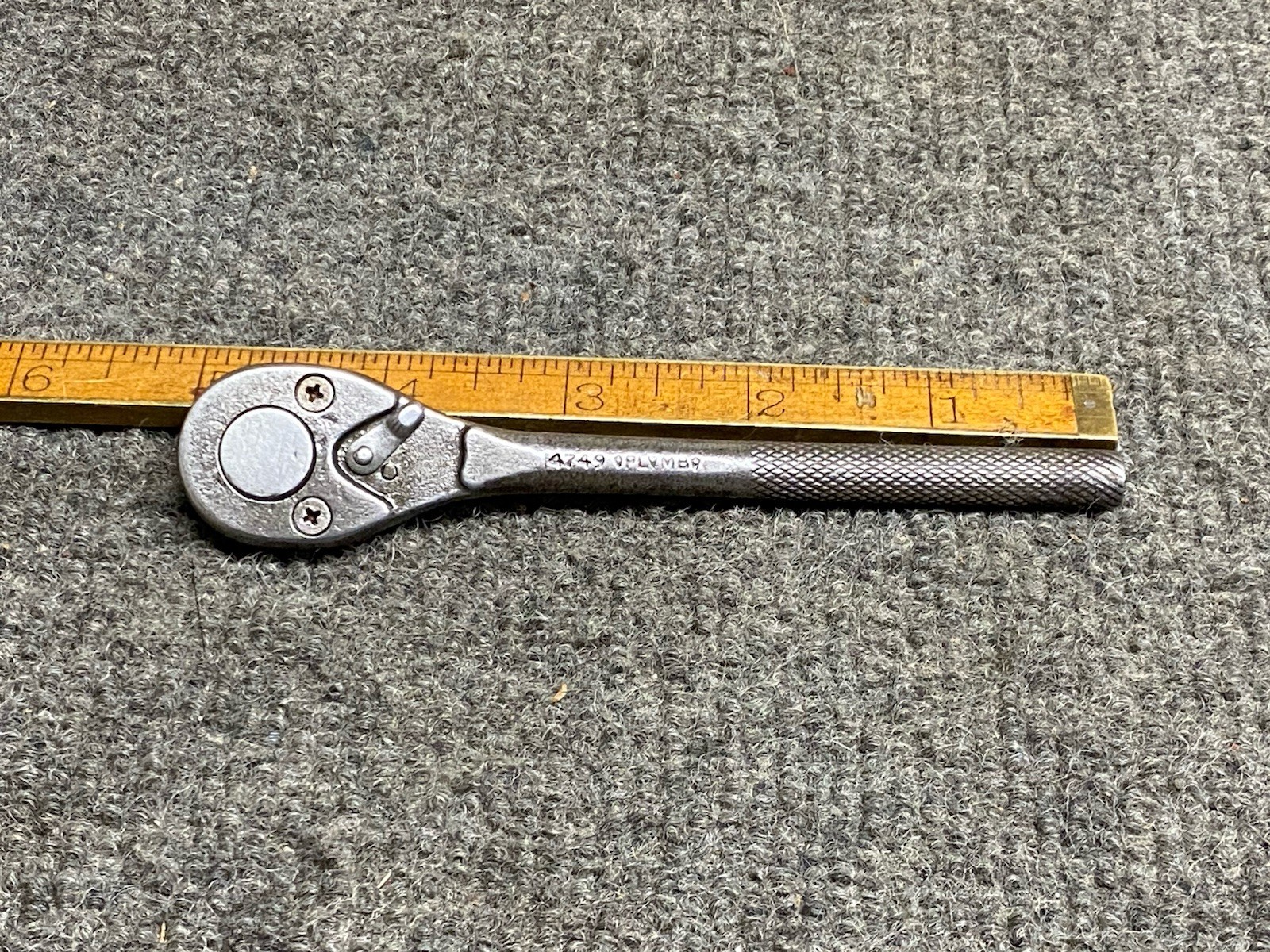 Vintage Plomb 1/4” Dr Ratchet 5” Long No. 4749 USA