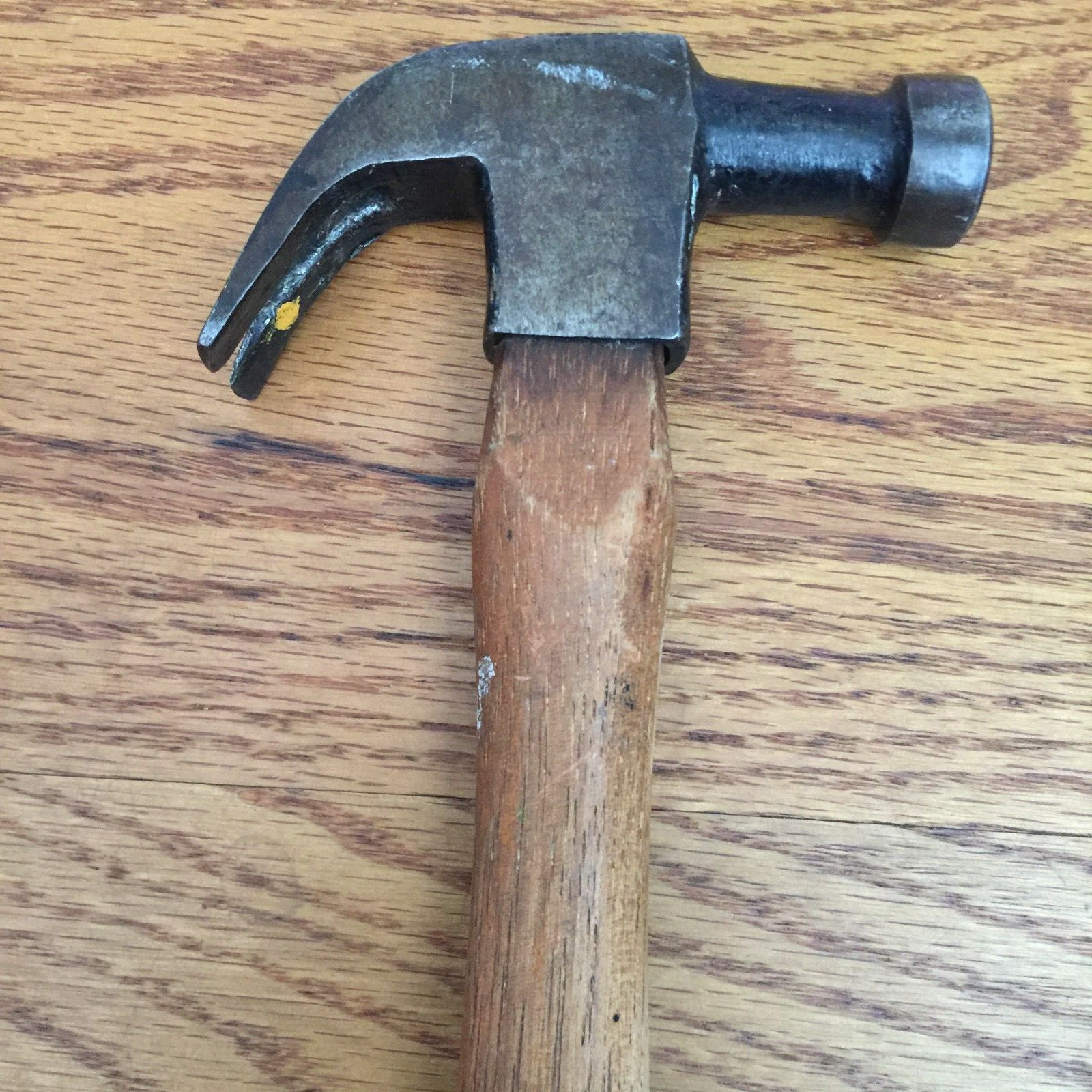 VINTAGE CURVED CLAW DROP FORGED FINISH TRIM FLAT FACE HAMMER MADE IN USA 9.8OZ