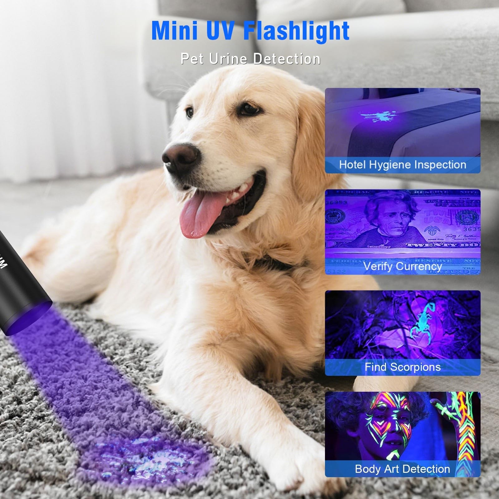 Goreit Flashlights LED High Lumens Rechargeable, 20,000 XHM77.2 Black