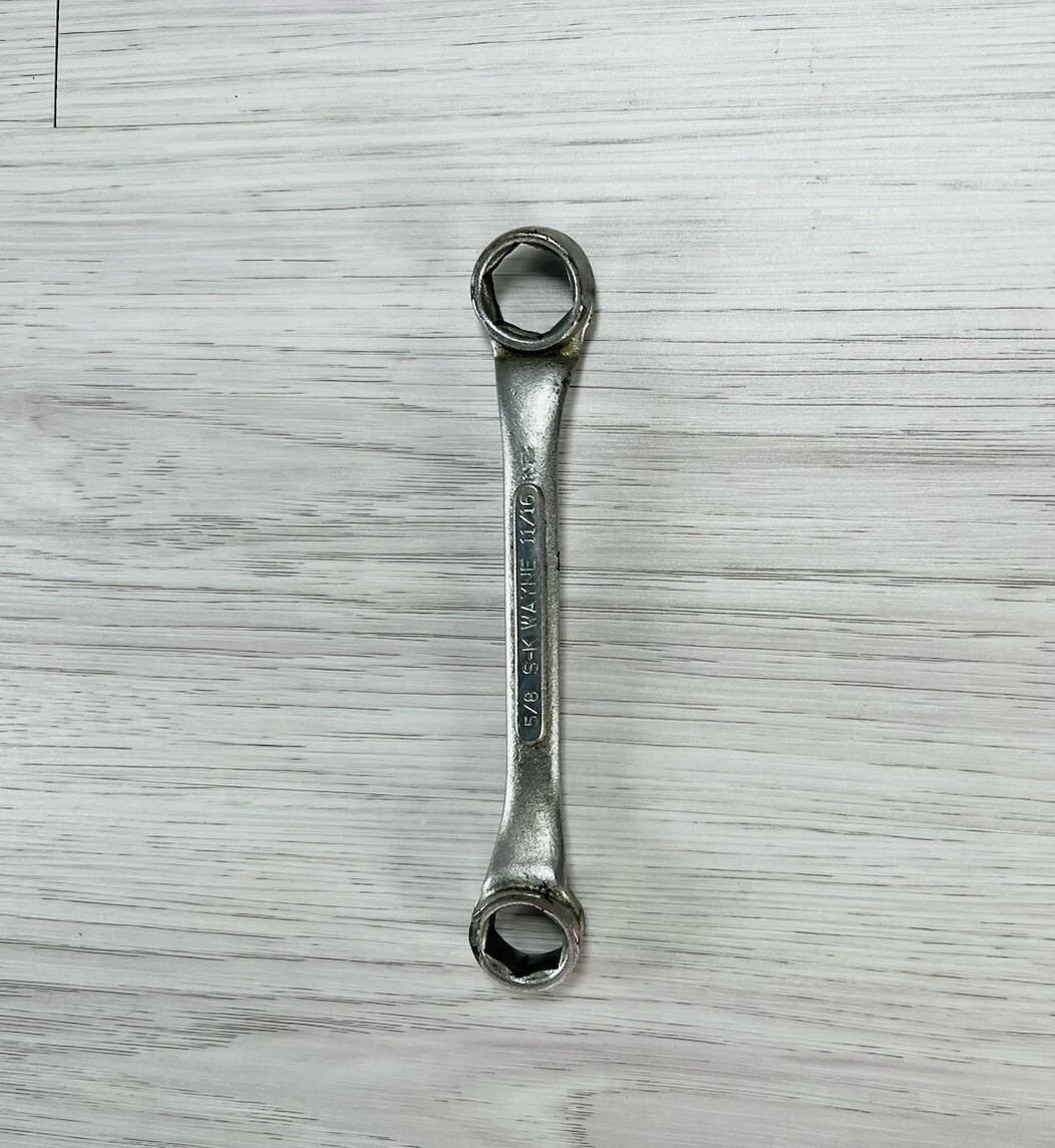 S-K Wayne Stubby Double Box End Wrench 5/8″ And 11/16″ M-2022 USA Tool Vintage
