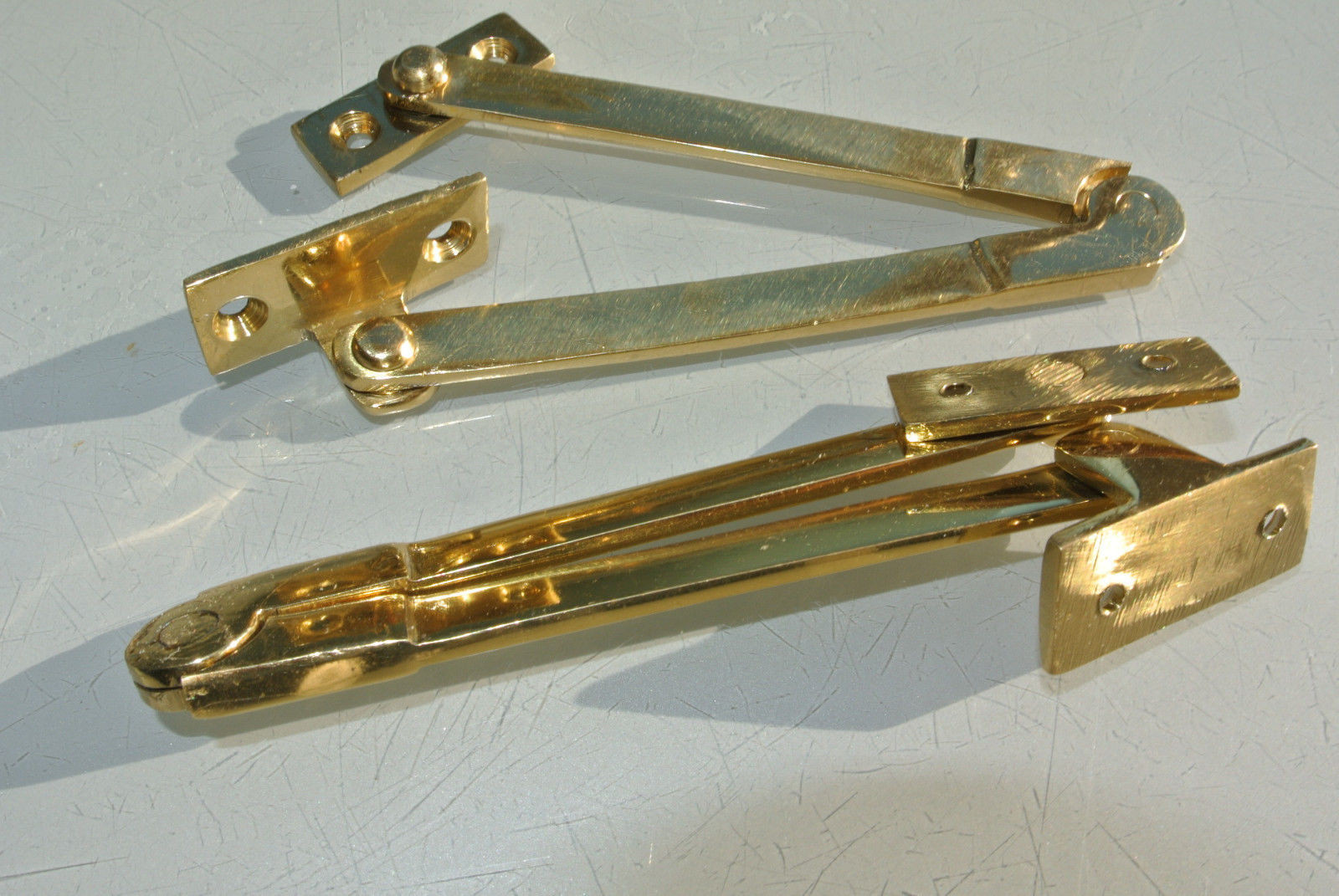 2 STAY old style house lid BOX antiques catch hinge DOOR heavy POLISHED 4.1/2 “
