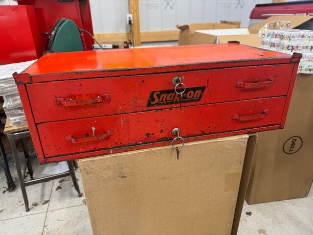 Vintage Snap On KR-420 2 Drawer Middle Intermediate Riser Box With Keys 1950s