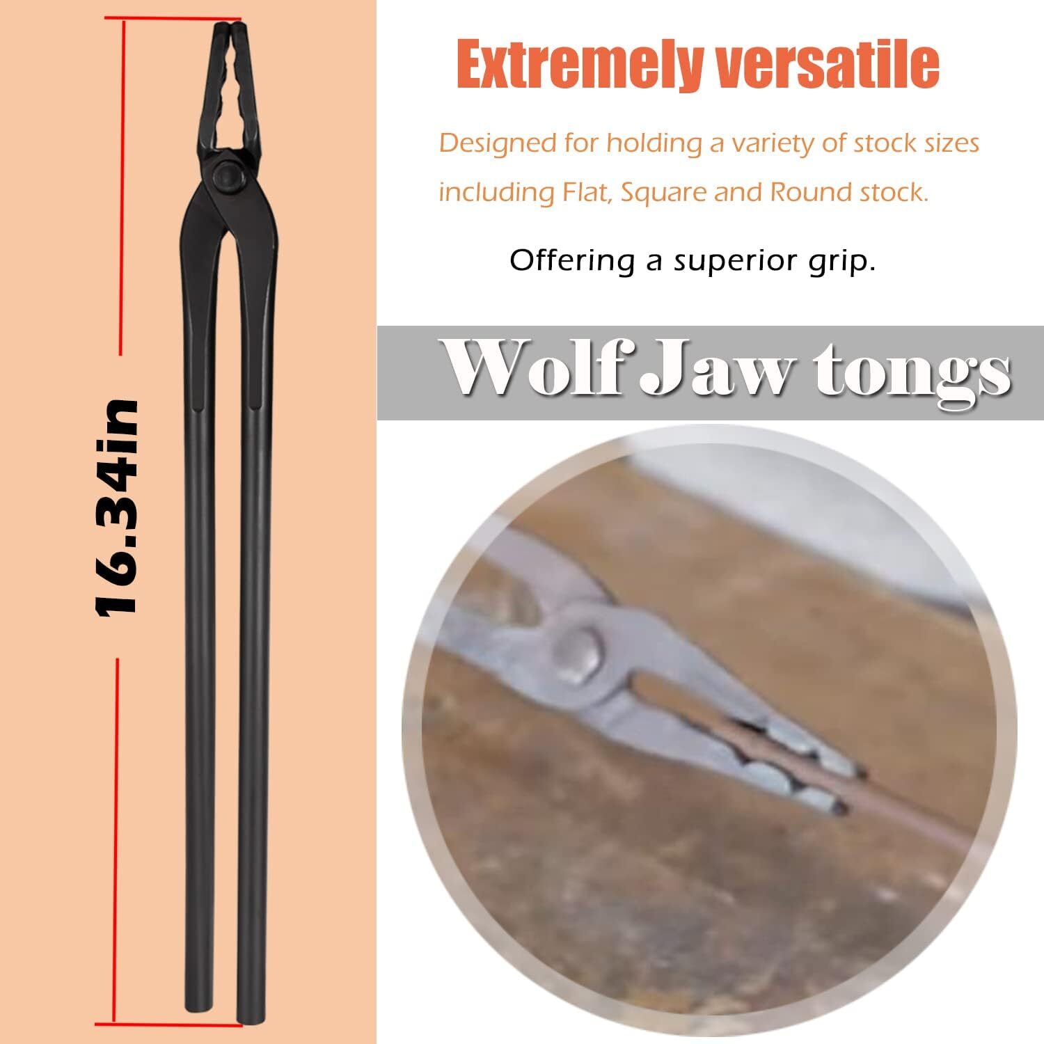 Knife Making Tongs 5PCS Blacksmith Tongs Tools Set Forging Tongs Tool Kit Black