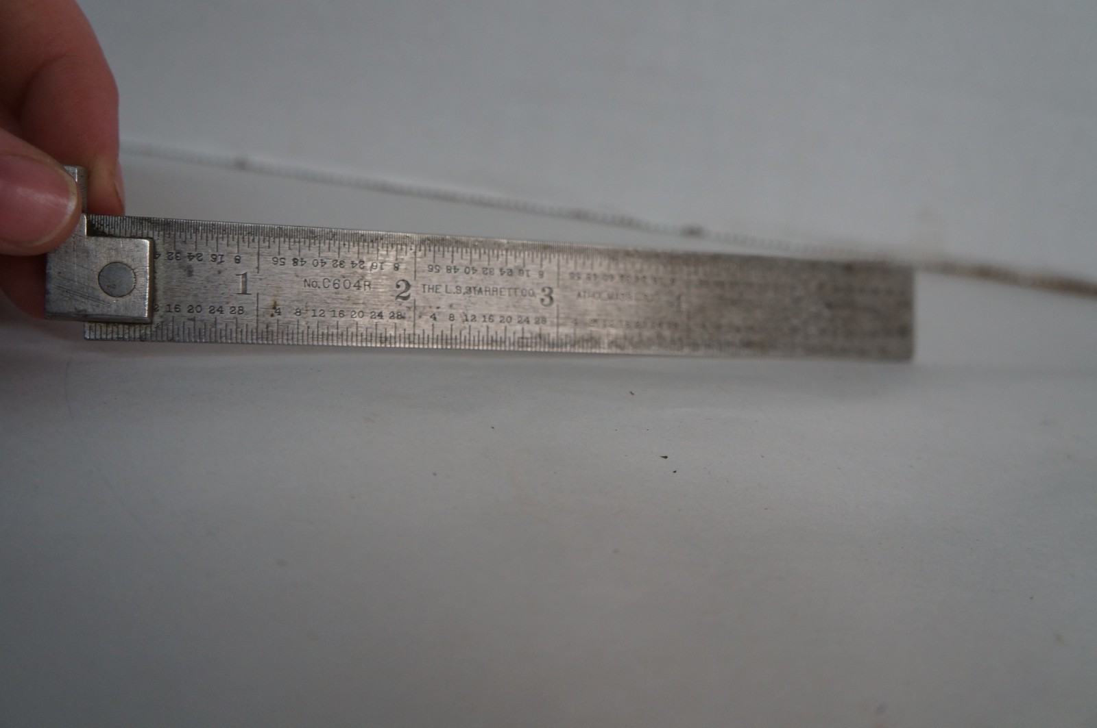 The L.S. Starrett Co. C604R Hook 6 in Tempered Steel Rule Machinist Tool Athol