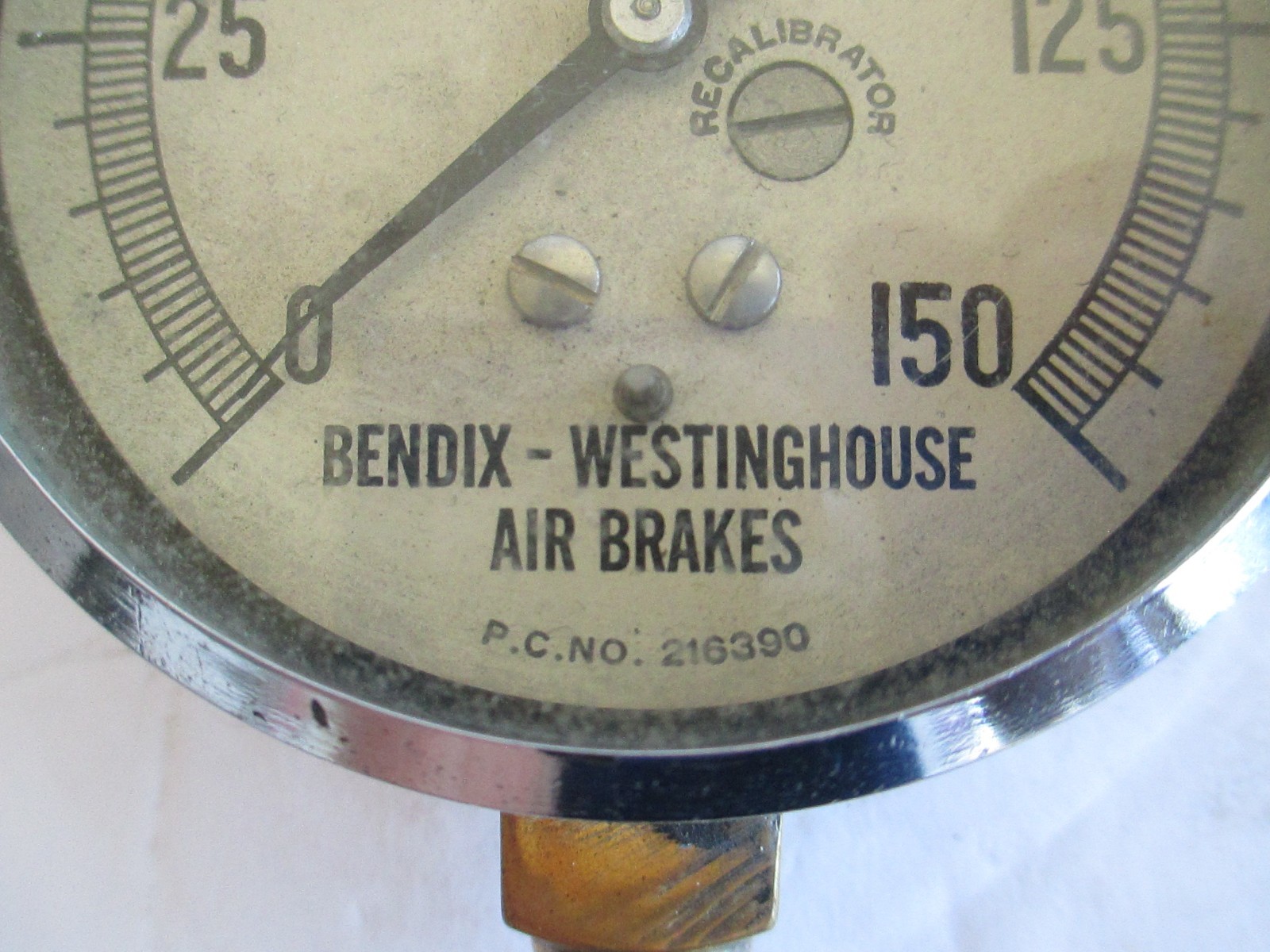 Antique Vintage Bendix Westinghouse Air Brakes Test 150 psi Gauge 3″ A11