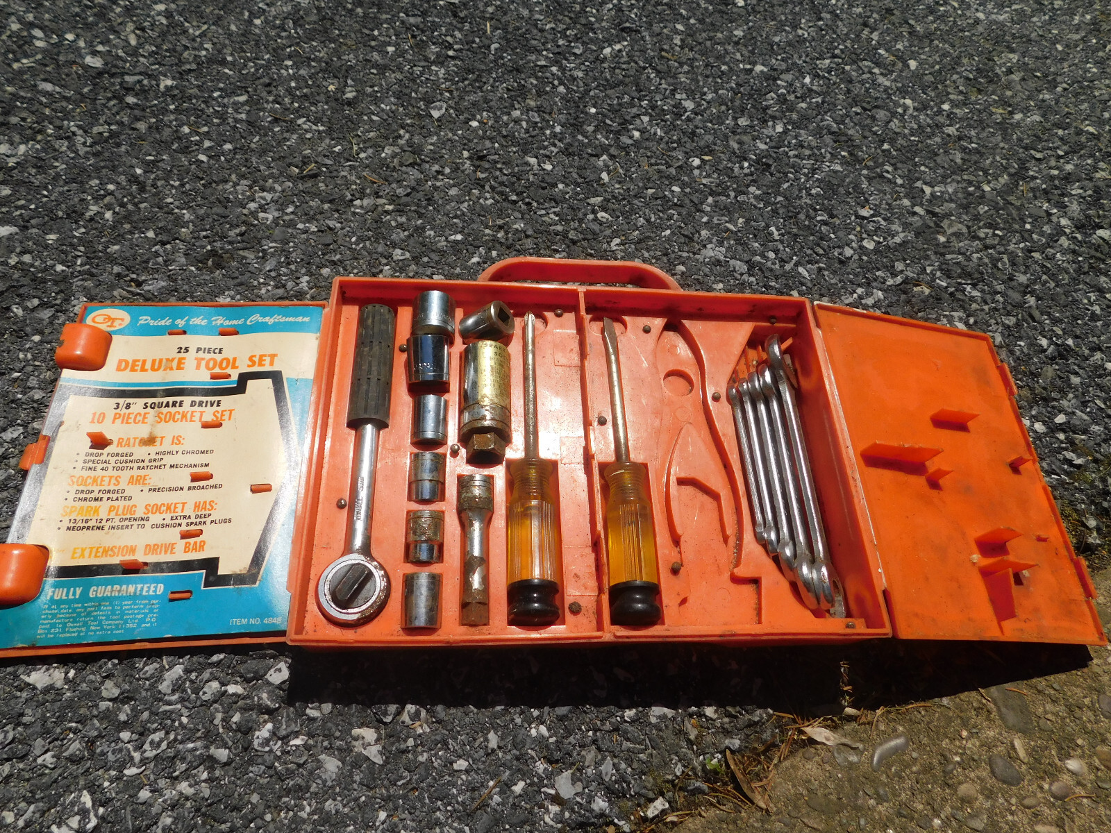 Oxwall Tool Co Rare Vtg Deluxe Wrench Socket & Tool Set Orange Chest Case Japan